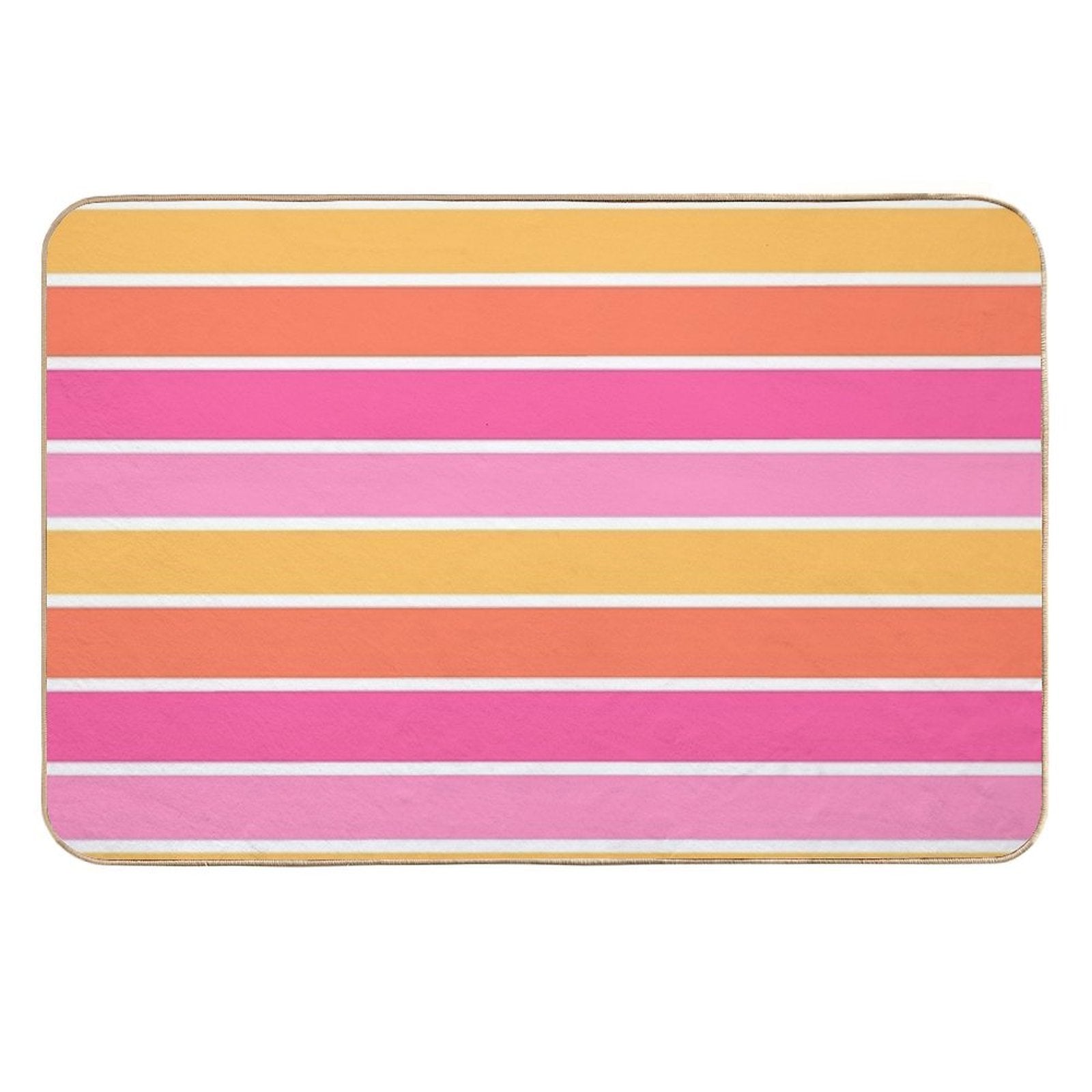 Fruit Salad Stripes - Horizontal  Non-Slip Bath Mat