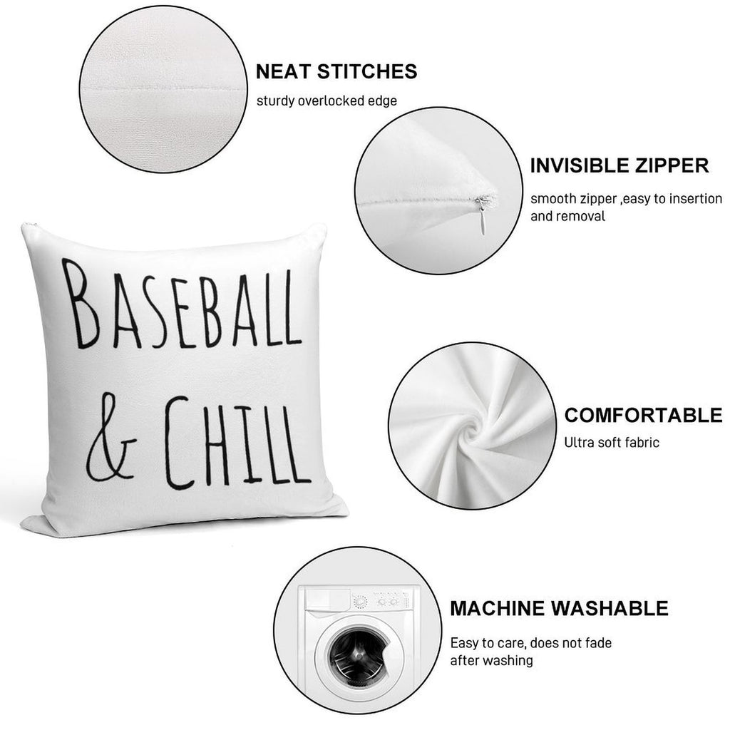 Baseball And Chill Soft Gift Ready Throw Pillow