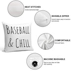 Baseball And Chill Soft Gift Ready Throw Pillow