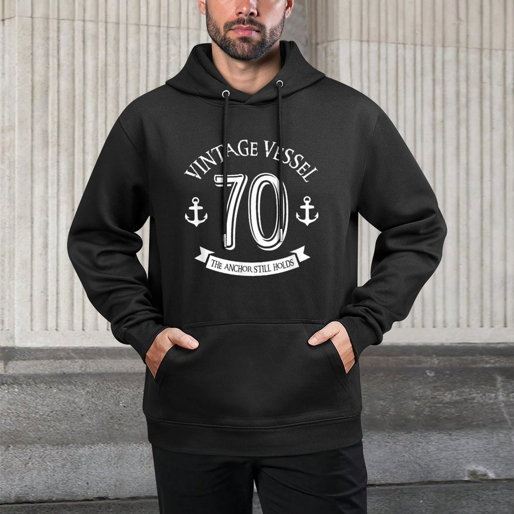 Nautical 70th Birthday Anchor Sailor Vintage Vessel Versatile Streetwear Hoodie
