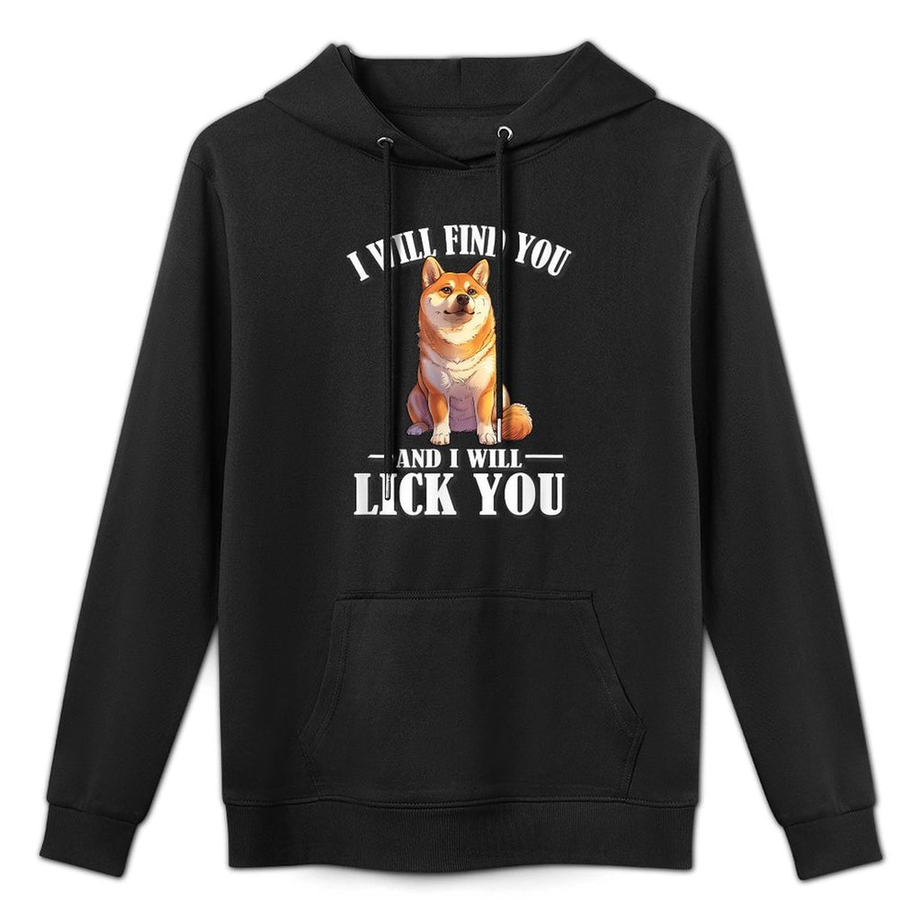 Mens Womens Kids Doge Meme Lover Find Lick You Shiba Inu Cotton-Polyester Blend Hoodie