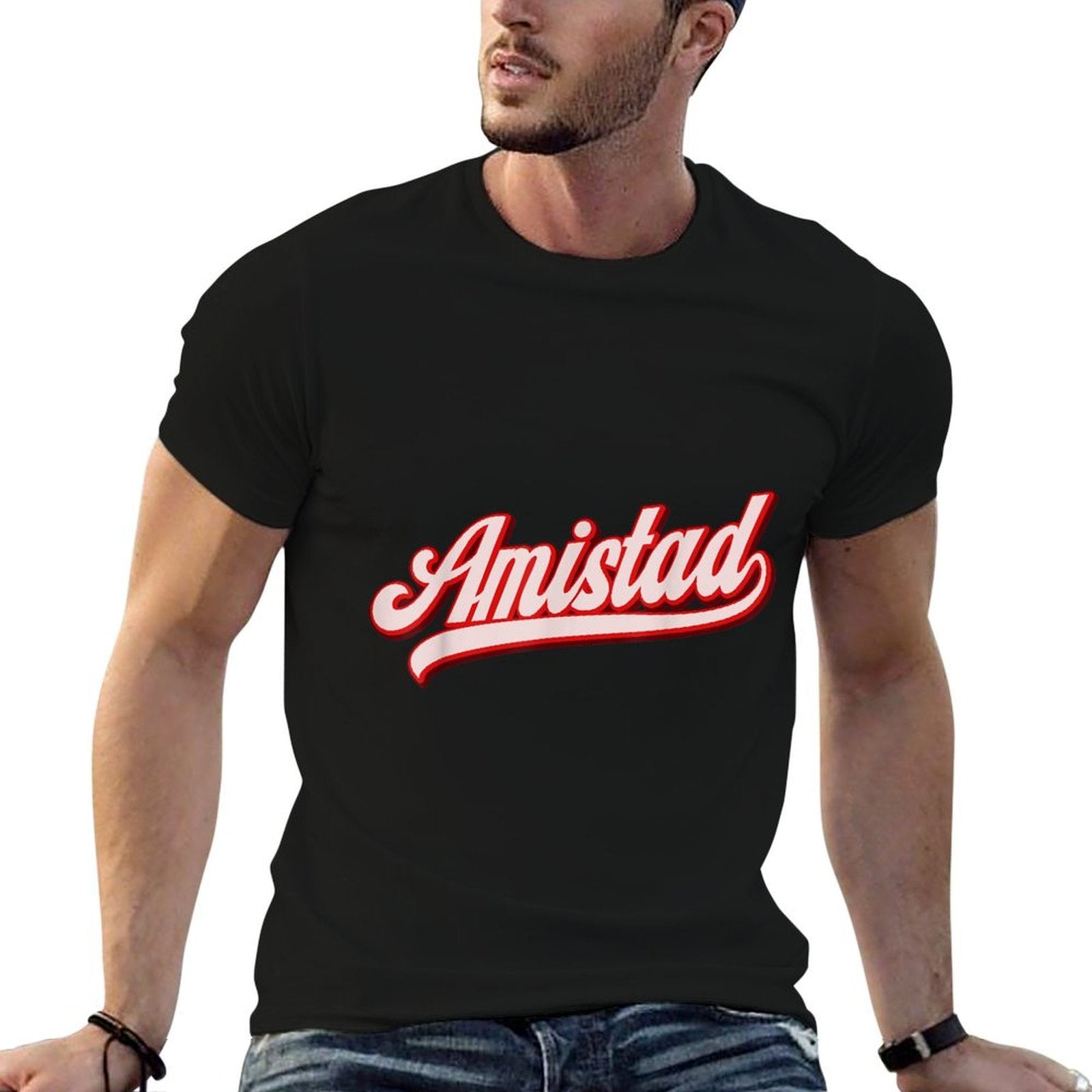 Amistad House Of Friendship Retro RCA System School Red  Wrinkle-resistant T-Shirt