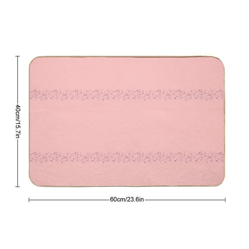 Aleiah Flower Collection Spring Seamless Border Surface Pattern  Pet-Safe Bath Mat