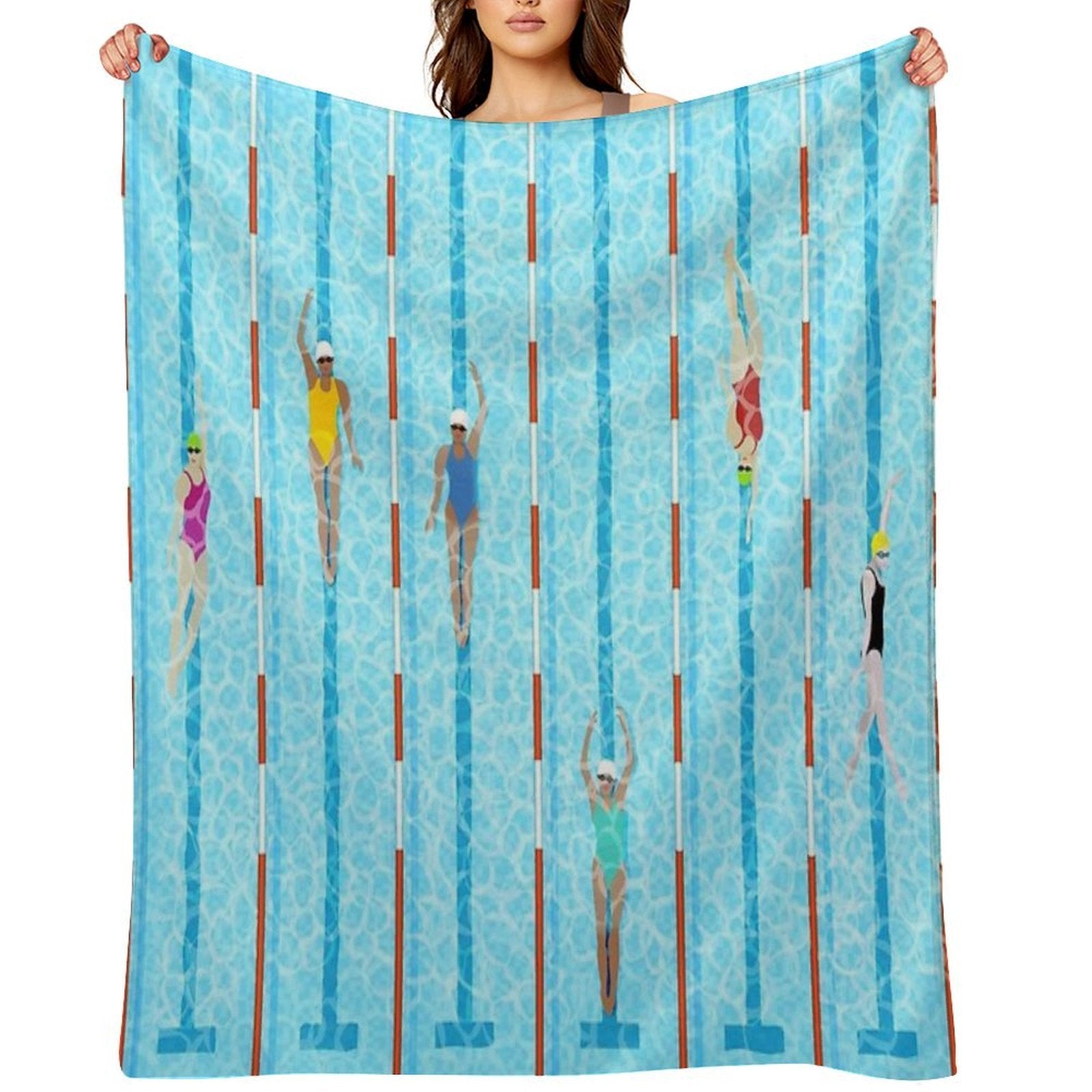 SWIMMERS Easy Care Throw Blanket