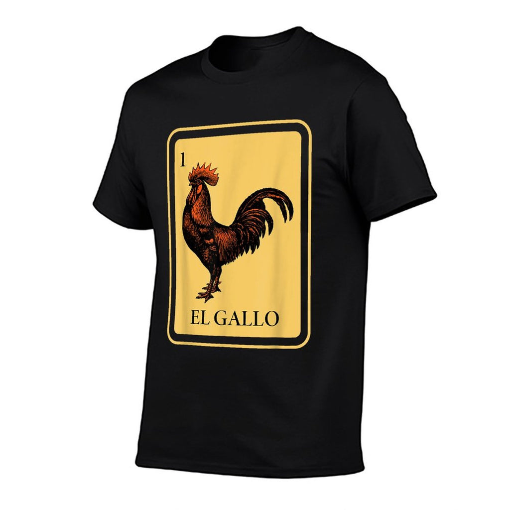Mexican El Gallo Bingo Card Game Traditional Rooster  Polyester Blend T-Shirt