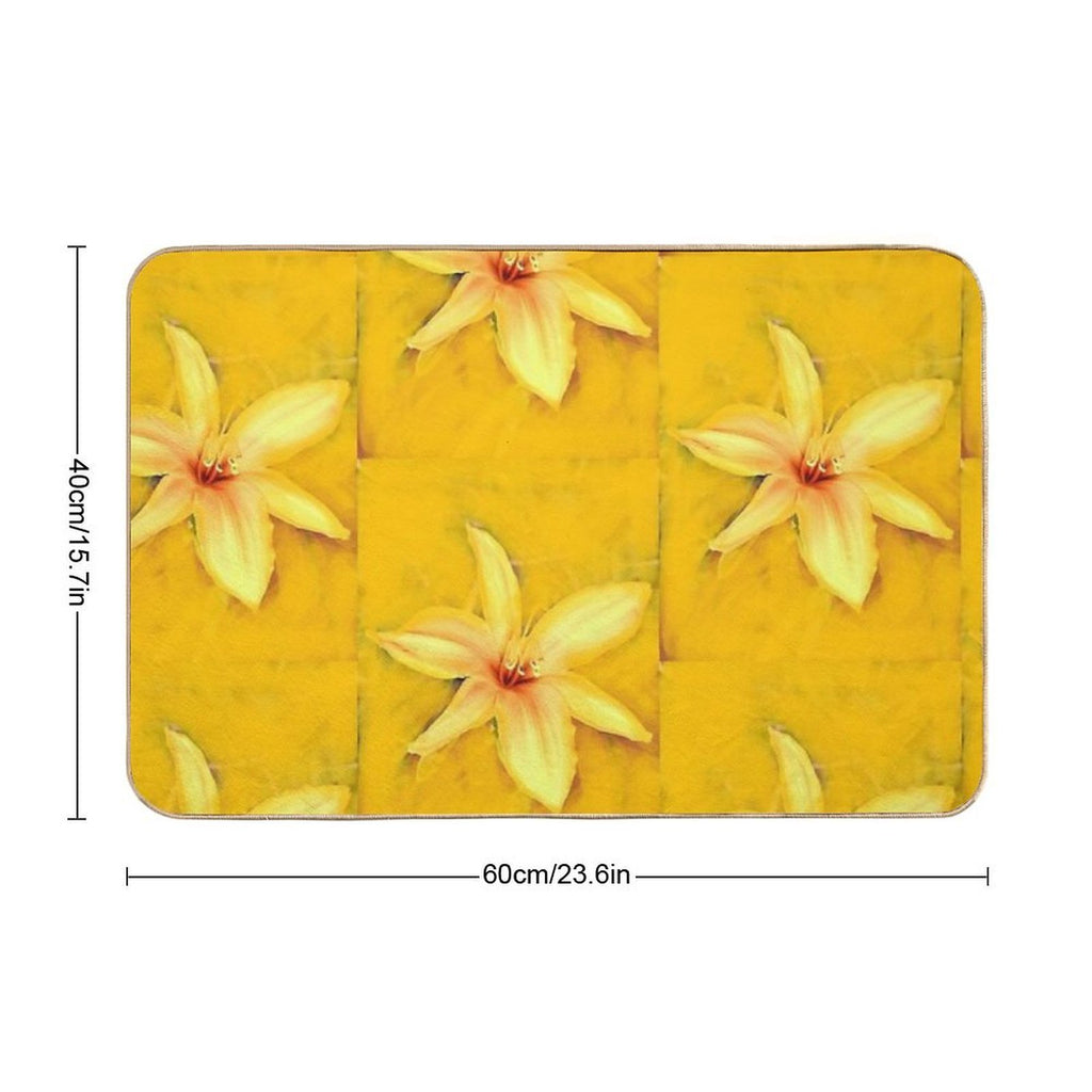 Star Yellow Lilly  Slip-Resistant Bath Mat