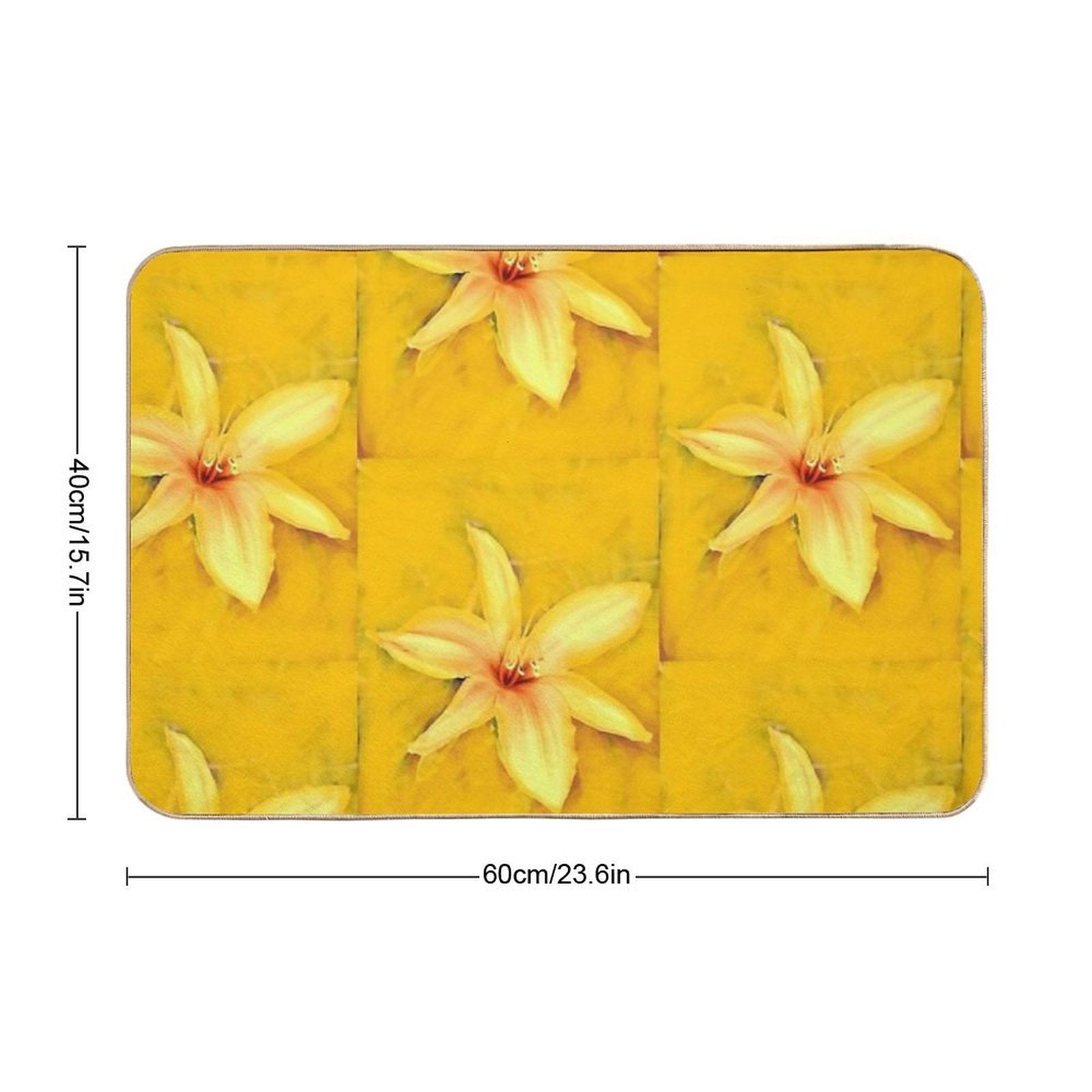 Star Yellow Lilly  Slip-Resistant Bath Mat