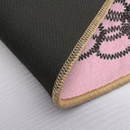 Unravel (Black Cat on Pink)  Eco-Friendly Bath Mat