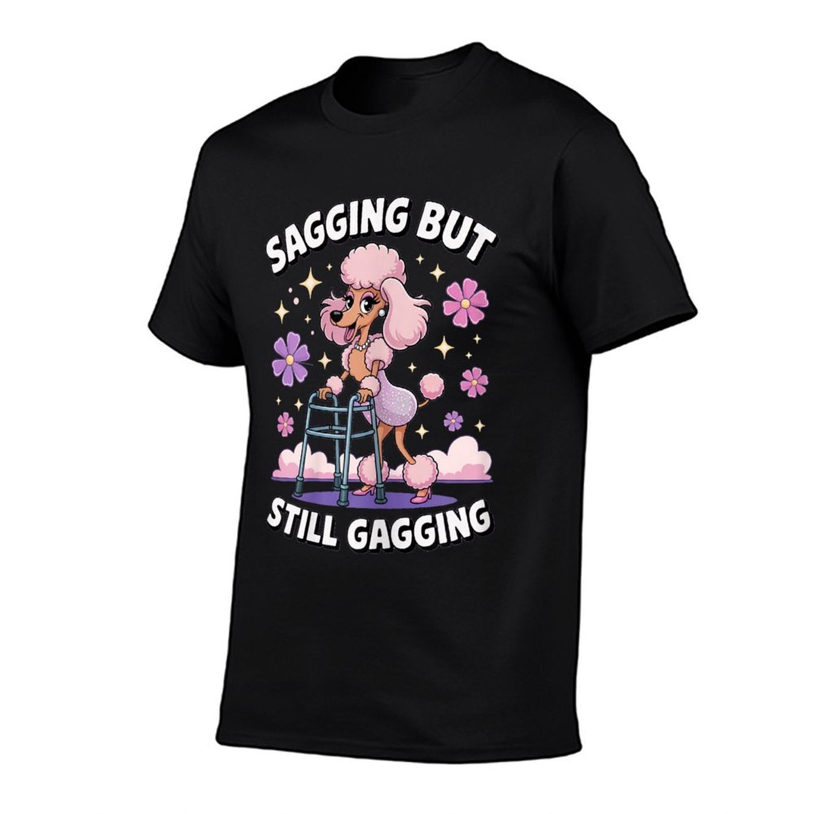 Sagging But Still Gagging Funny Dog Meme Women  Tagless Design T-Shirt