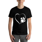 Dog Paw Print Heart - Gift for Mom - Gift for Dad  Stretchy T-Shirt