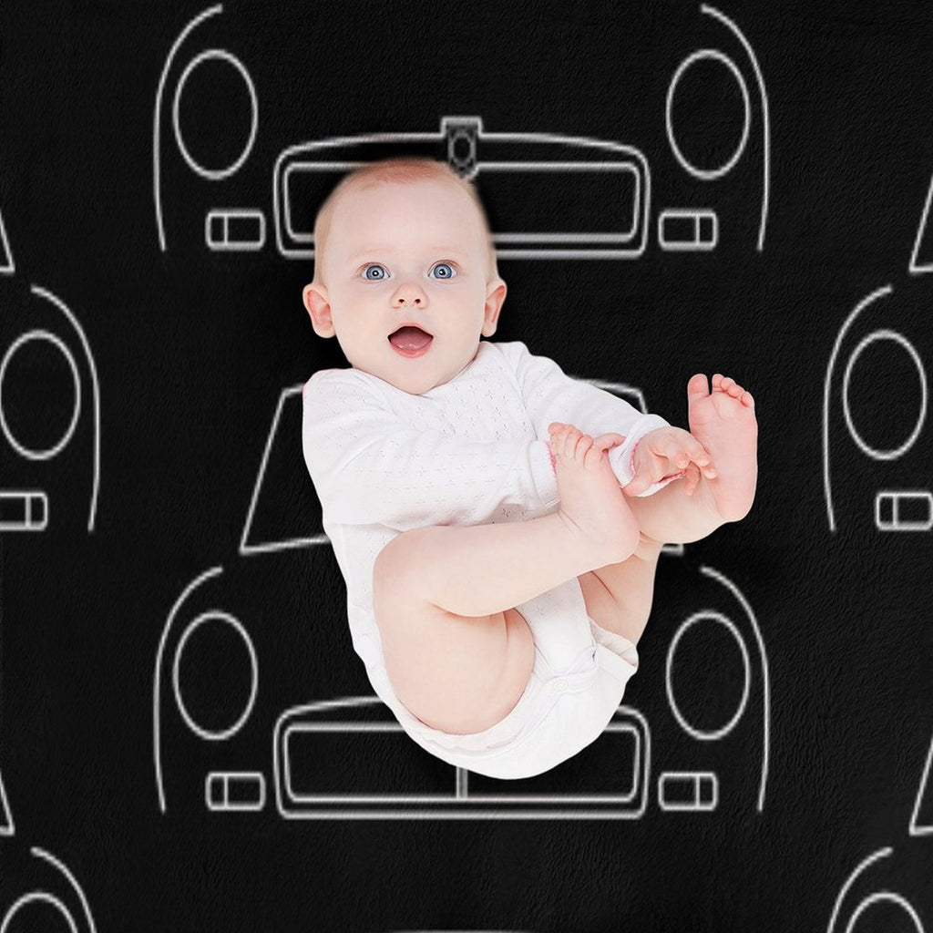 MGB Classic Car Outline Graphic (white) Multi-functional Throw Blanket