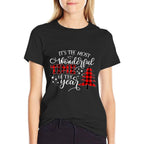 Its The Most Wonderful Time of The Year Red Christmas Tree  Cotton T-Shirt