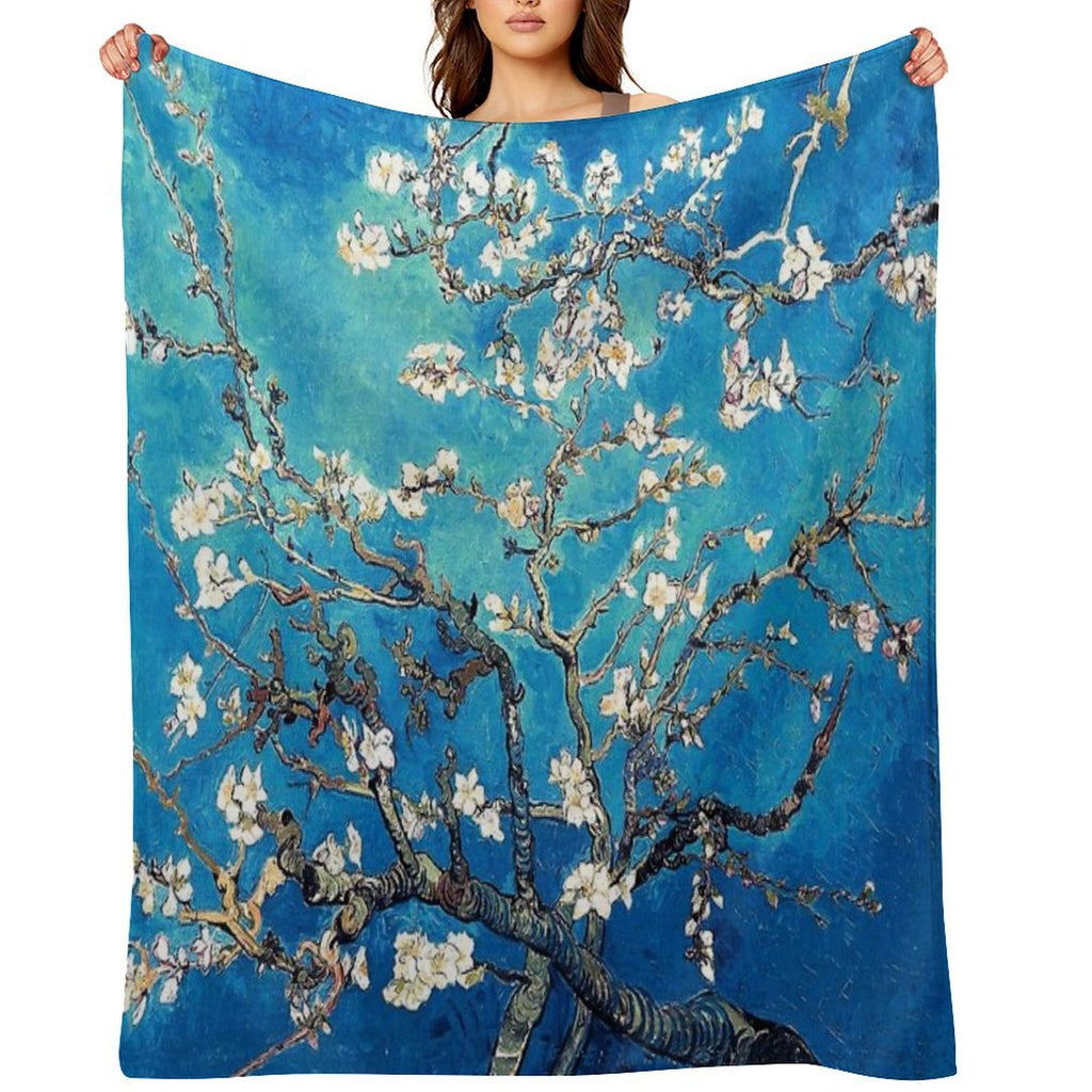 Vincent Van Gogh Almond Blossoms Turquoise Ocean Eco-conscious Throw Blanket
