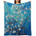 Vincent Van Gogh Almond Blossoms Turquoise Ocean Eco-conscious Throw Blanket