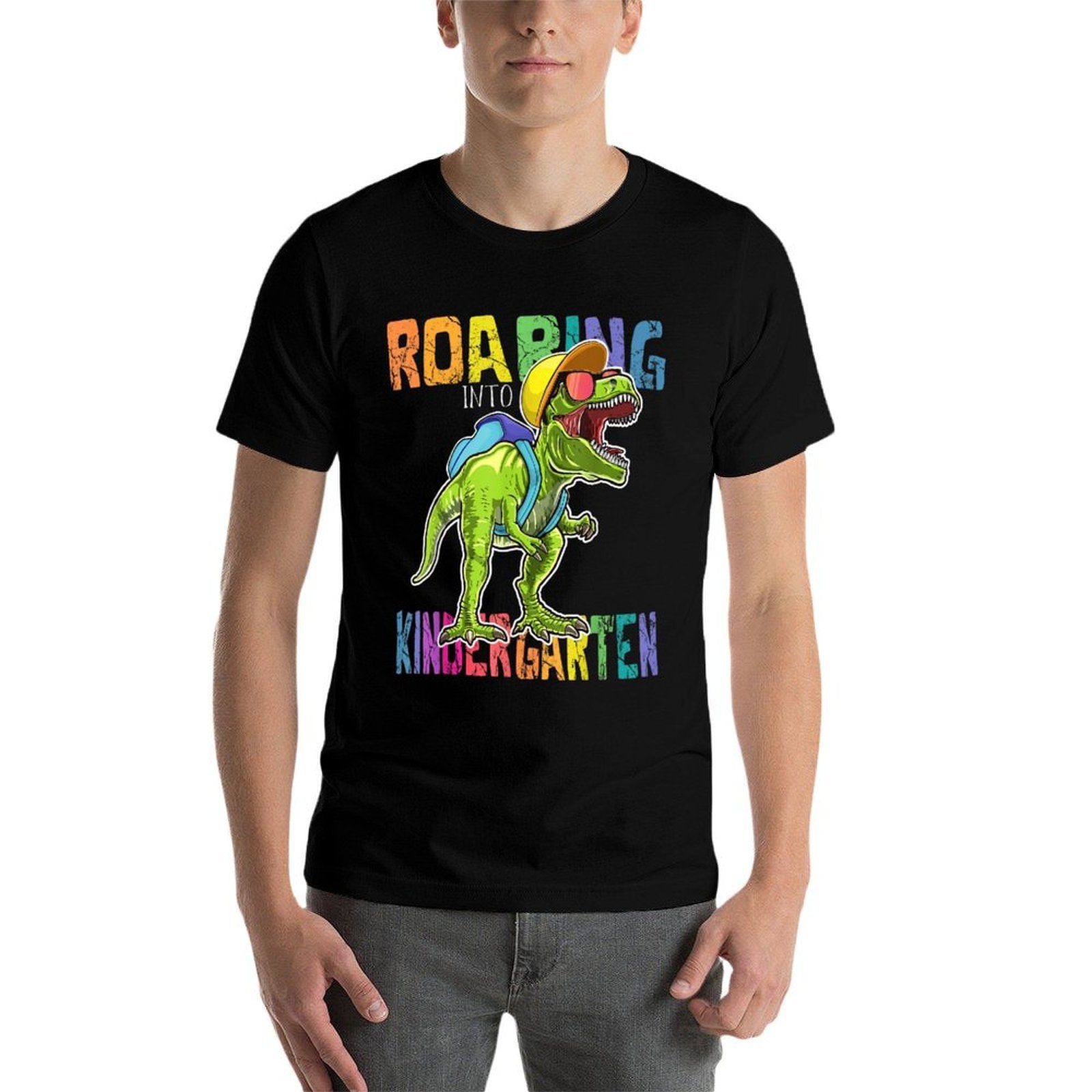 Roaring Kindergarten Dinosaur T Rex Back to School Boys Gift  Trendy Pattern T-Shirt