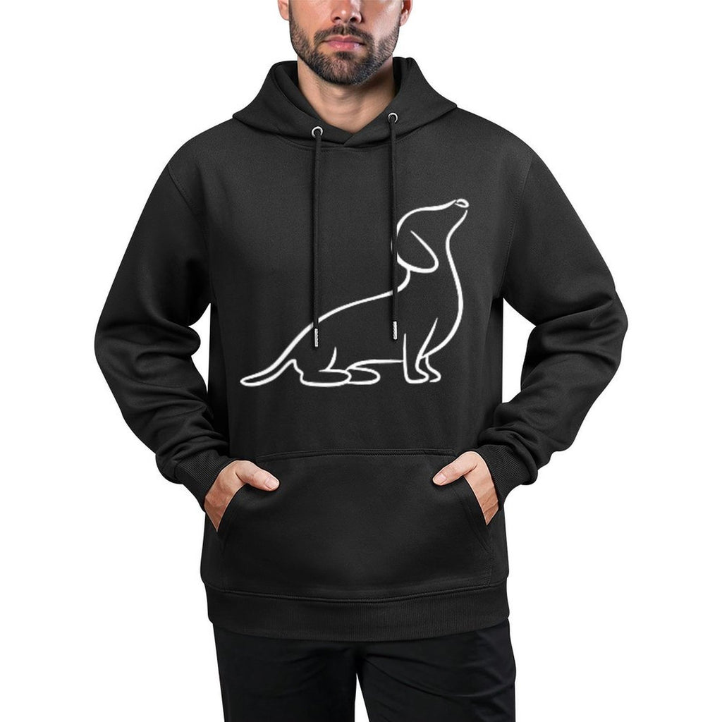 Dachshund Line Art Cute Doxie Wiener Dog for Woman Kids Cotton-Polyester Blend Hoodie