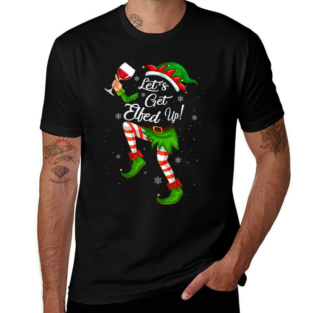 Lets Get Elfed Up Funny Drinking Christmas Cheers Holiday  Stretchy T-Shirt
