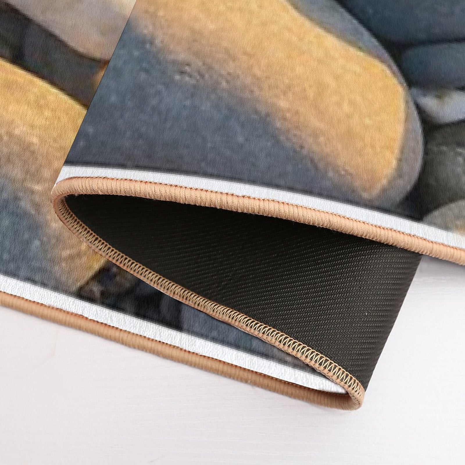 A Collection of Pebbles on A Beach  Slip-Resistant Bath Mat