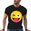 Emoticon Winking Face with Stuck-Out Tongue And Winking Eye  Polyester Blend T-Shirt