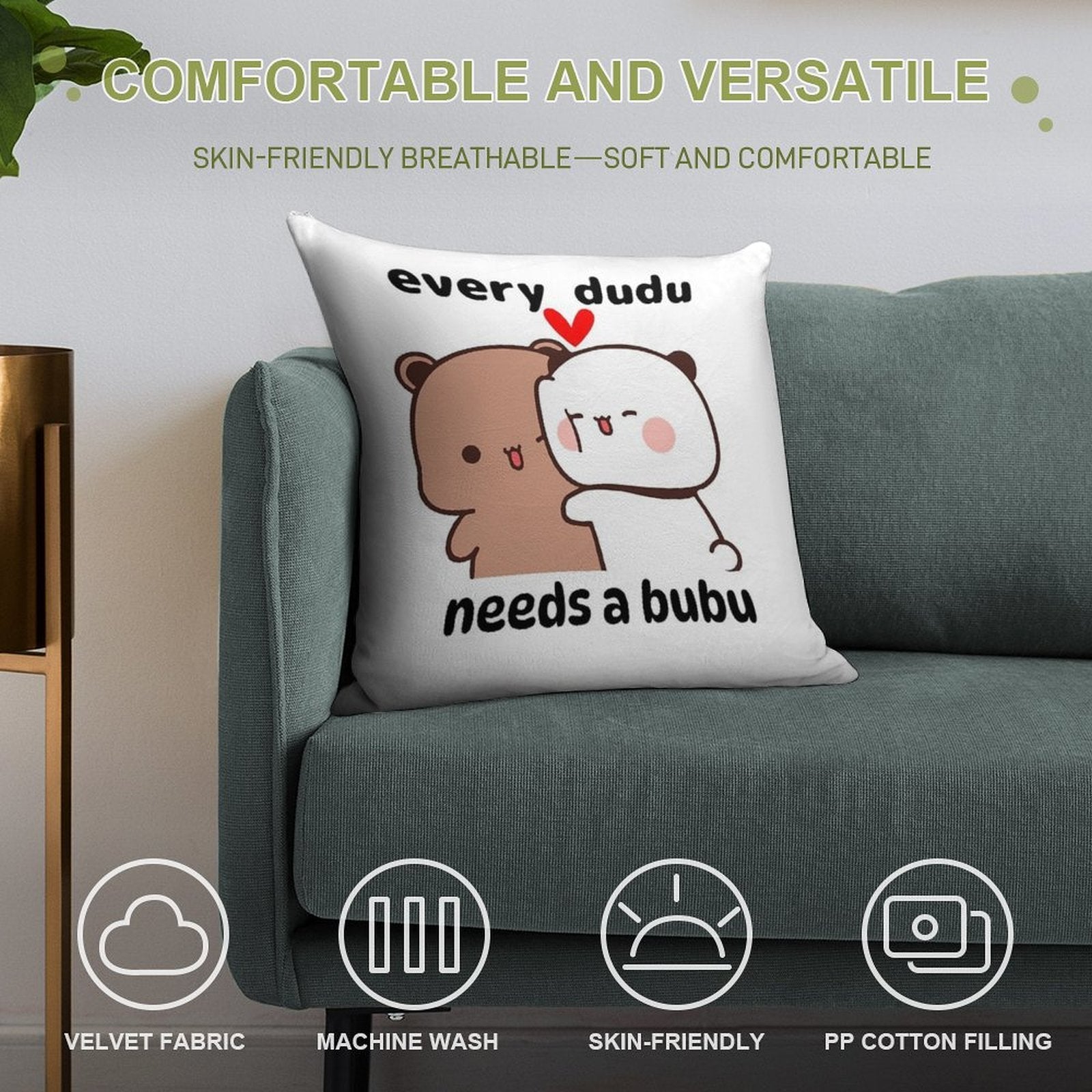 Every Dudu Needs A Bubu Soft Multiple Sizes Throw Pillow