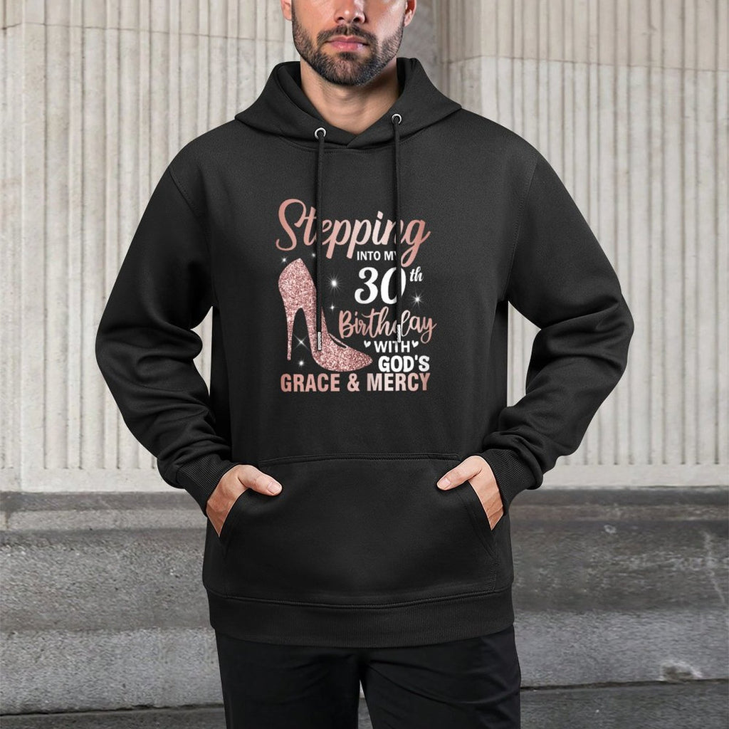 Stepping Into My 30th Birthday Women 30 Year Old Bday Kangaroo Pocket Hoodie