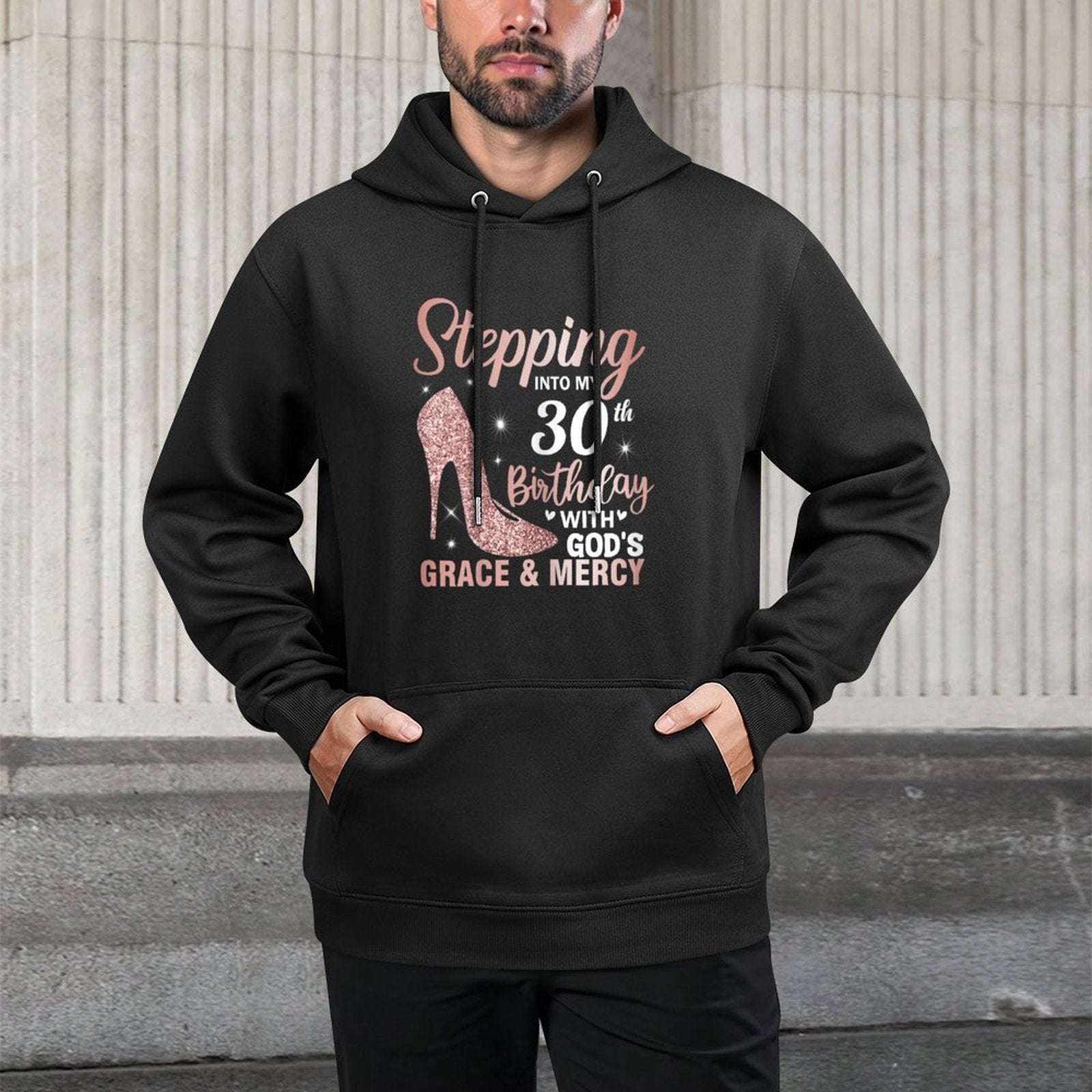 Stepping Into My 30th Birthday Women 30 Year Old Bday Kangaroo Pocket Hoodie