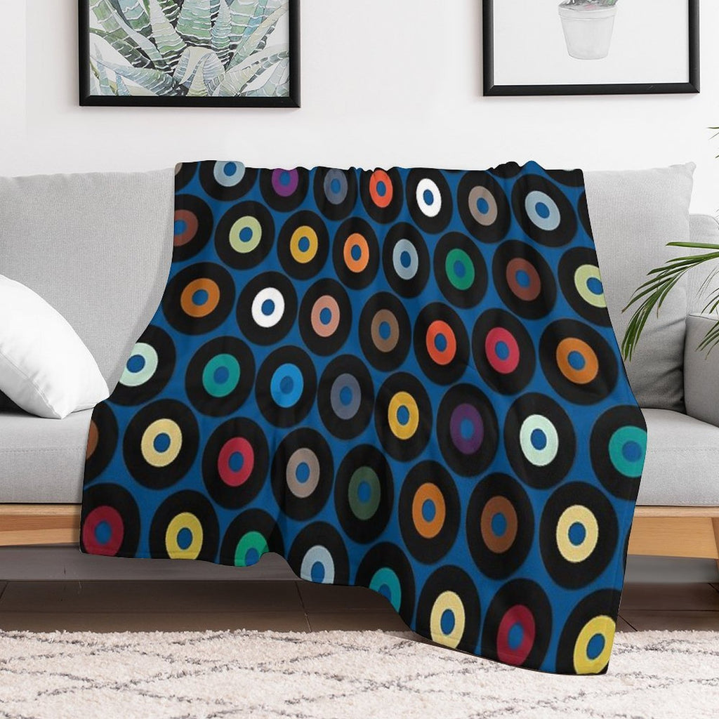 VINYL Blue Easy Care Throw Blanket