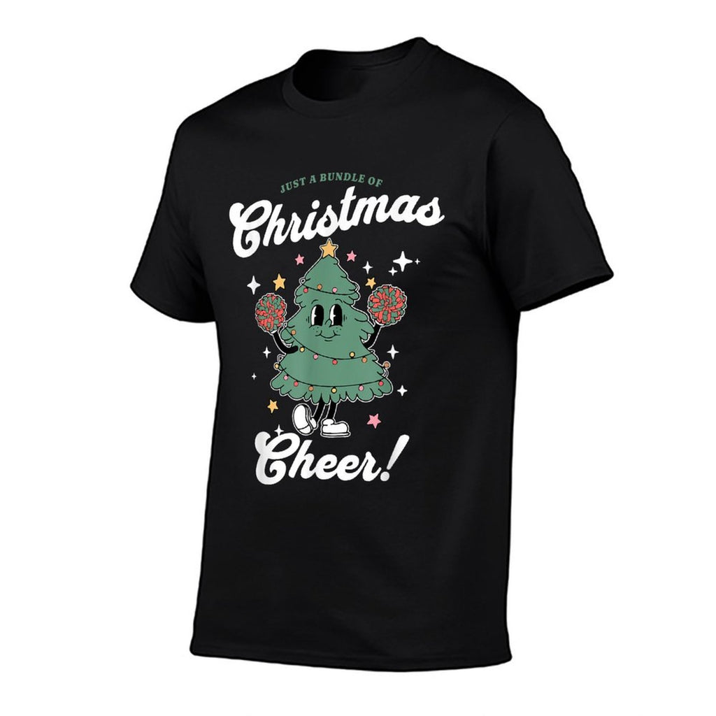 Cheerleader Cute Christmas Tree Cheerleading Womens Unisex-Adults, Girls Black Small Classic Fit Crew Neck Christmas Tree Holida  Soft T-Shirt