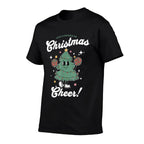 Cheerleader Cute Christmas Tree Cheerleading Womens Unisex-Adults, Girls Black Small Classic Fit Crew Neck Christmas Tree Holida  Soft T-Shirt