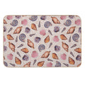 Pale Pink Seashells & Coral  Easy To Clean Bath Mat