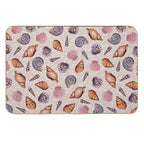 Pale Pink Seashells & Coral  Easy To Clean Bath Mat
