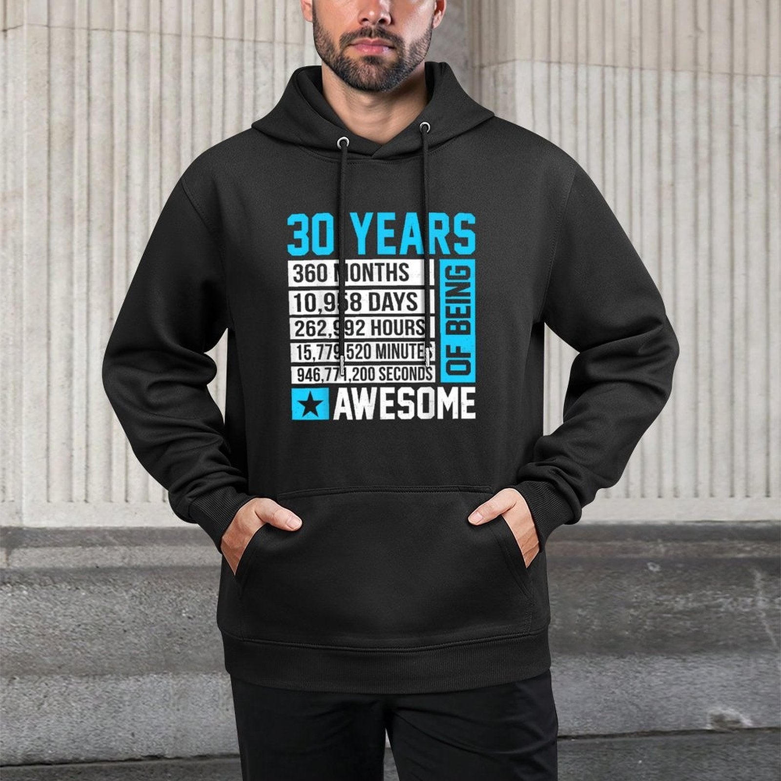 30th Birthday 30 Years of Being Awesome Cotton-Polyester Blend Hoodie