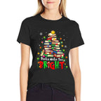 Books Make You Bright Christmas Librarian Book Lover  Eco-friendly Material T-Shirt