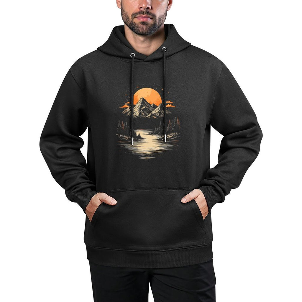 Minimalist Mountain Landscape Shape Retention Hoodie