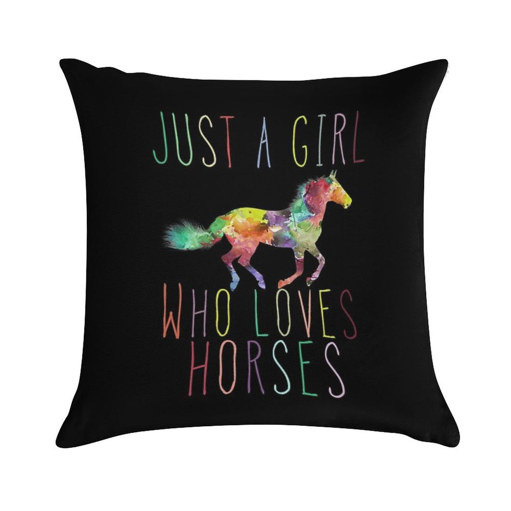 Just A Girl Who Loves Horses Soft Ultra-Soft Texture Throw Pillow