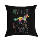 Just A Girl Who Loves Horses Soft Ultra-Soft Texture Throw Pillow