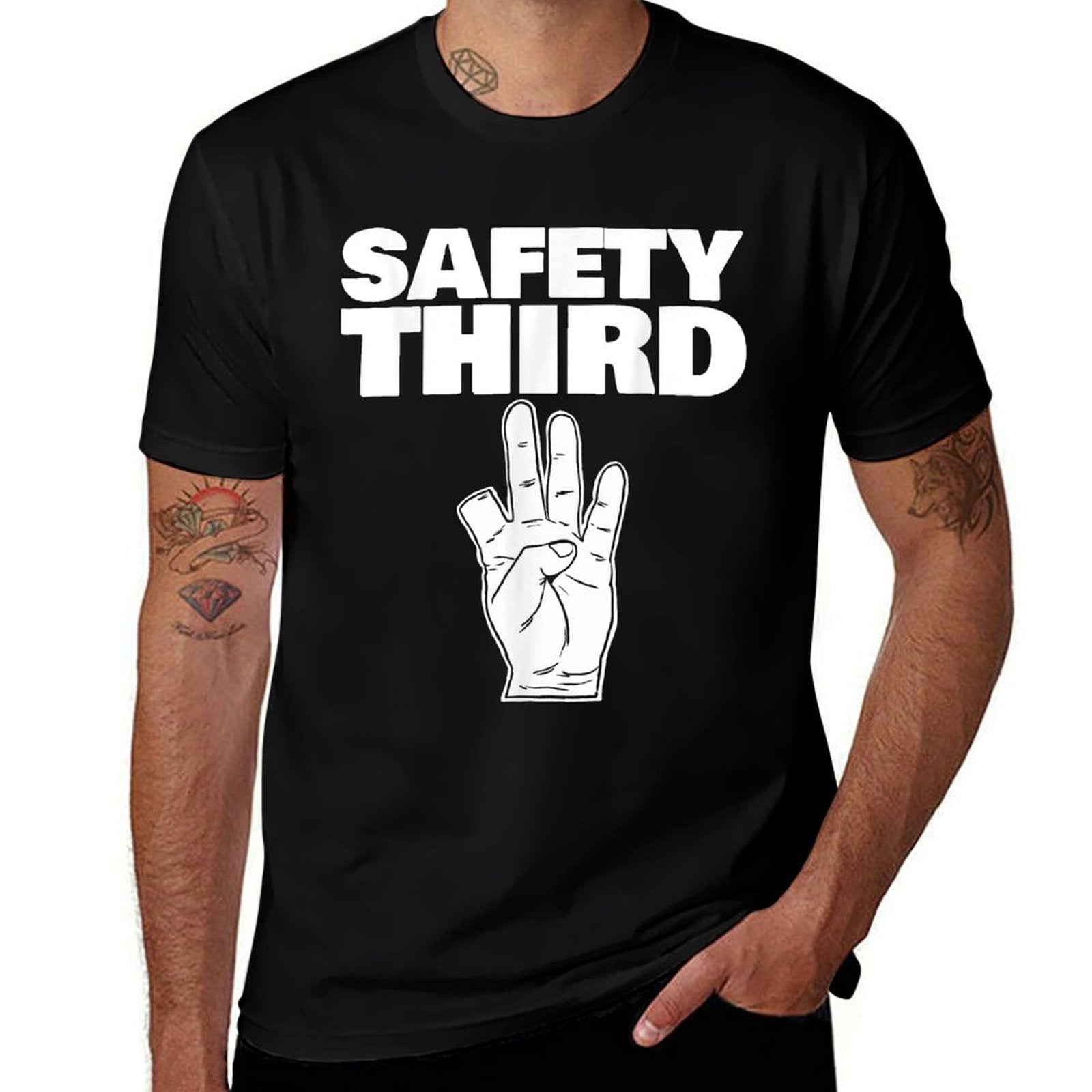 Safety Third Funny Missing Finger Safety Third  Durable T-Shirt