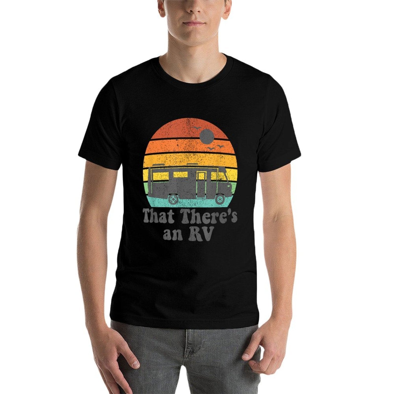 That Theres An RV Funny Camping Retro Camper Trailer Gift  Slim-fit Cut T-Shirt