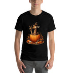 Autumn Pumpkin Fall Giraffe Thanksgiving Womens Mens Kids  Eco-friendly Material T-Shirt