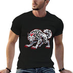 Funny Black Aggressive Wolf Red Eyes Werewolf  Odor-resistant T-Shirt