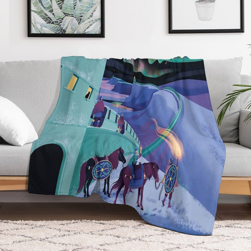 Lights Over Hadrians Wall Shrink-resistant Throw Blanket