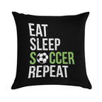 Eat Sleep Soccer Repeat Vintage Soft Skin-Friendly Throw Pillow