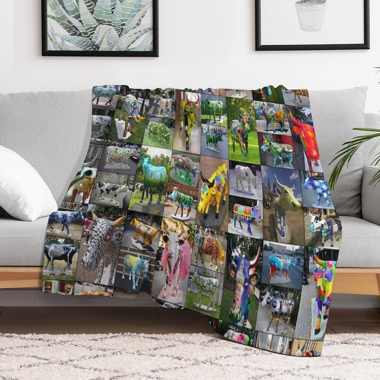 Cow Parade Machine-washable Throw Blanket