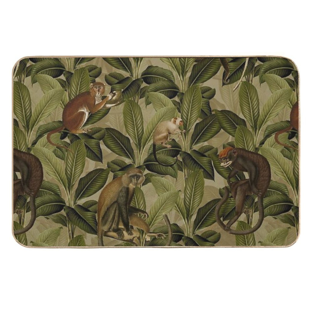 Monkey Jungle Botanical Garden  Non-Slip Bath Mat