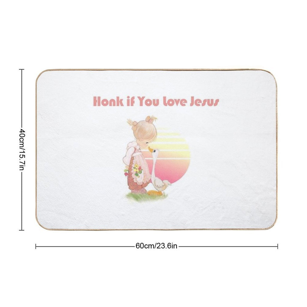 Honk If You Love Jesus  Easy Maintenance Bath Mat