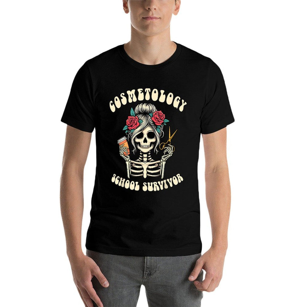 Hairstylist Grad New Hairdresser Cosmetology School Survivor  Wrinkle-resistant T-Shirt