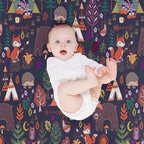 Woodland Animals Campout Plush Throw Blanket