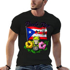 Funny Boricua Coqui Frog Taino Puerto Rico Puerto Rican  Ribbed Collar T-Shirt