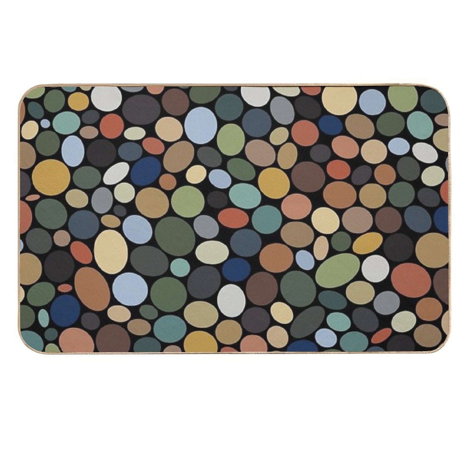 Pebbles Three Black  High-Traffic Bath Mat