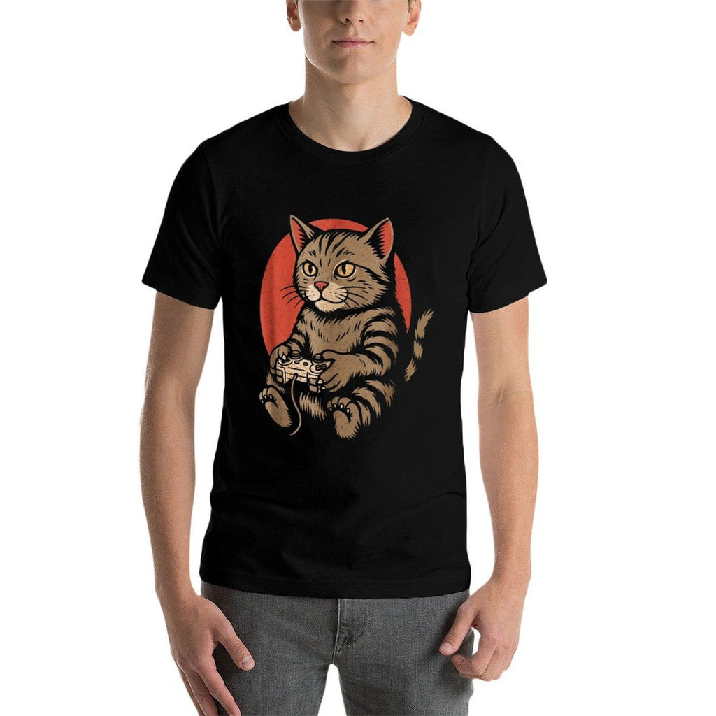 Cats And Gaming for Men Women Gamer Boys  Polyester Blend T-Shirt